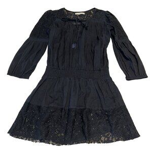 Christophe Sauvat Lennox Black Long Sleeve Tunic Mini Dress Women's Small S